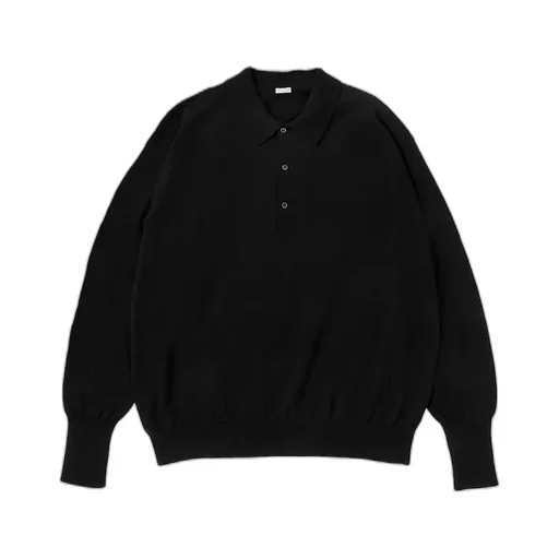 Cotton Knit L/S Polo Shirt