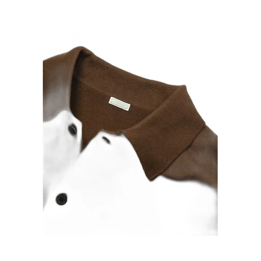 Cotton Knit Polo Collar Cardigan