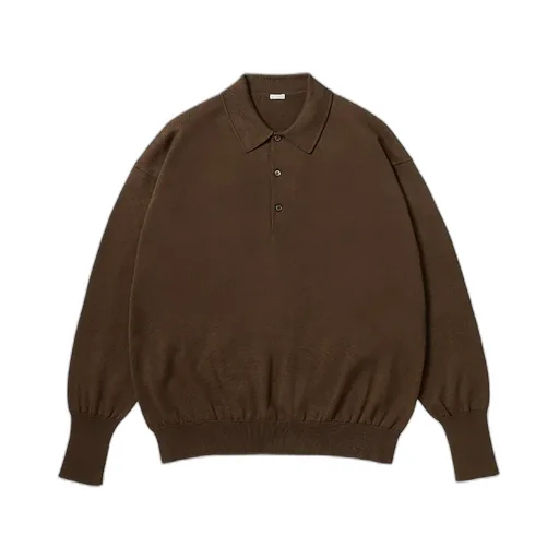 Cotton Knit L/S Polo Shirt