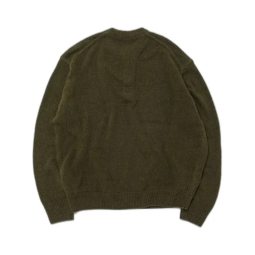 Washed Silk Nep Henry Neck Sweater