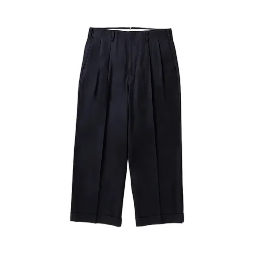 Wool Wide Tapered Trousers
