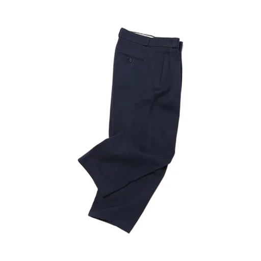 Cotton Silk Twill Wide Trousers