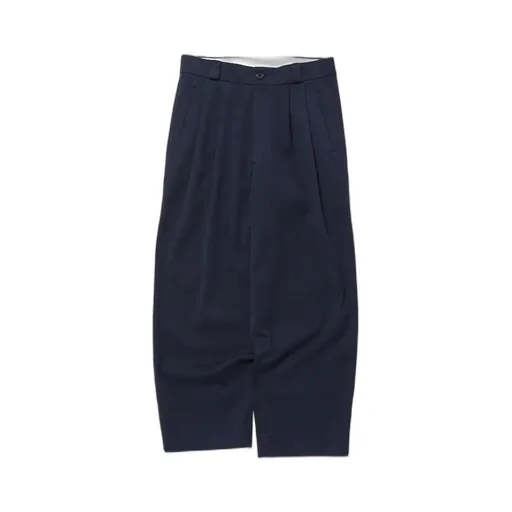 Cotton Silk Twill Wide Trousers