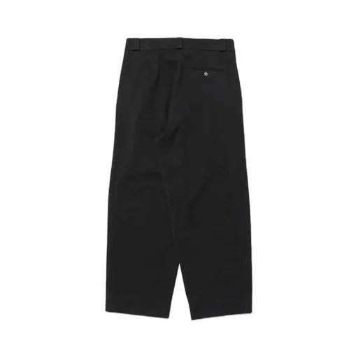 Cotton Silk Twill Wide Trousers