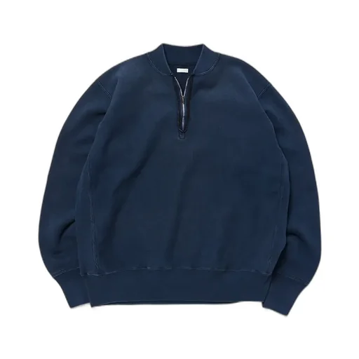 Vintage Half Zip Rib Collar Sweatshirt
