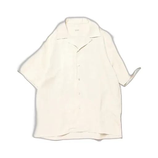 Silk Linen Open Collar S/S Shirt
