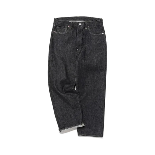 Washed Denim Wide Pants