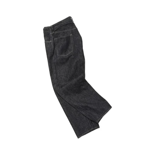 Washed Denim Wide Pants
