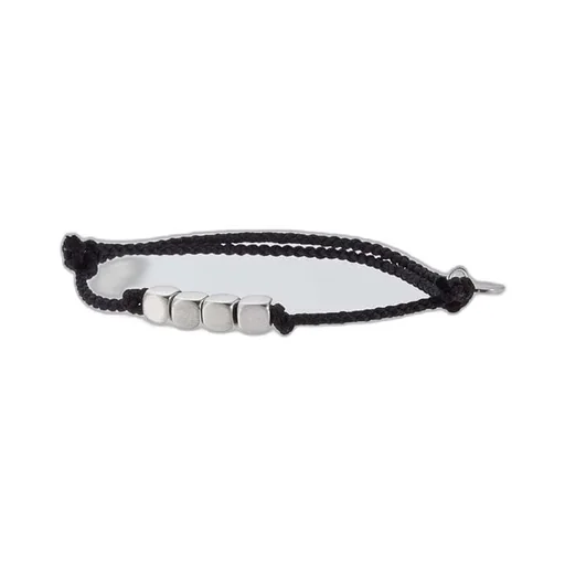 Cube With Hair Line Link - Silver