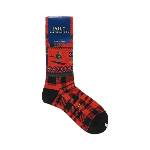 Polo Bear Ski Check Crew Socks