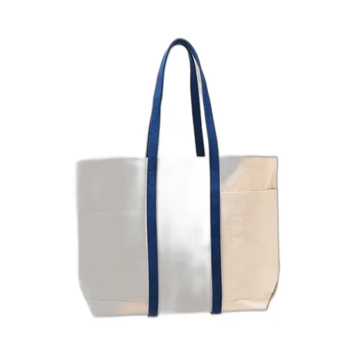 Washed Canvas 6Pockets Tote - 2Tone