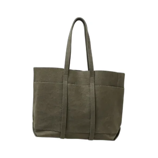 Washed Canvas 6Pockets Tote