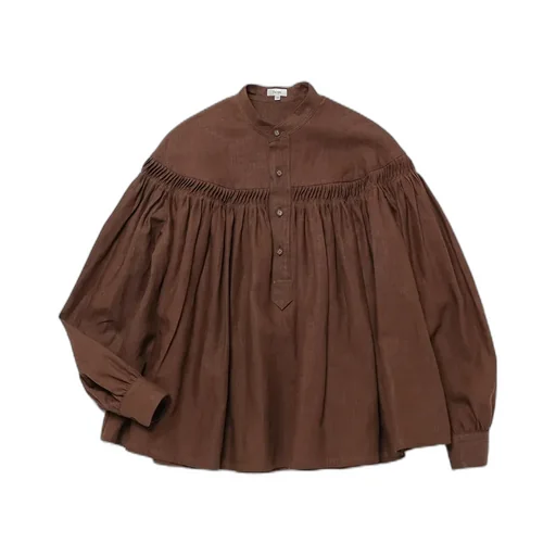 60/1 Linen Cambric Tucked Blouse