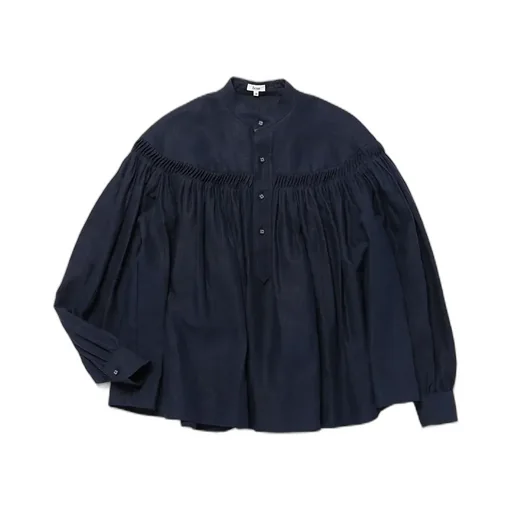 60/1 Linen Cambric Tucked Blouse