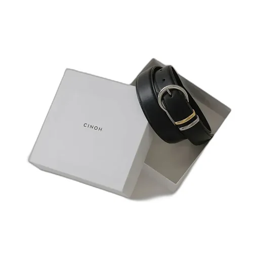 Leather Belt - Silver Buckle / Gold - Silver Loops
