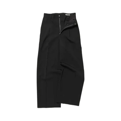 Light Wool Max Gabardine Two-Tuck Slacks
