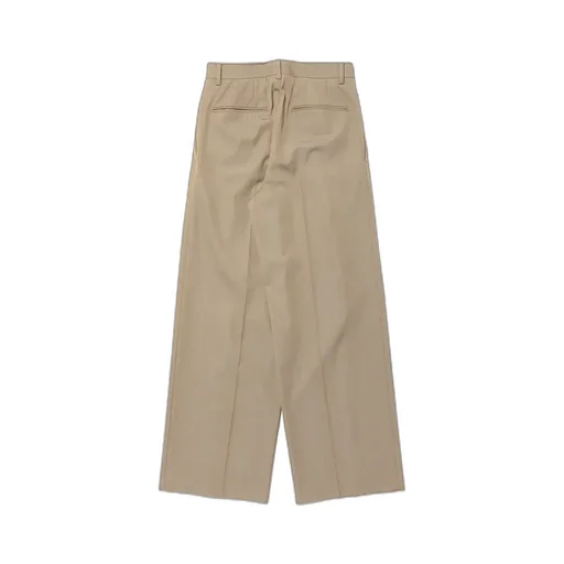 Light Wool Max Gabardine Two-Tuck Slacks