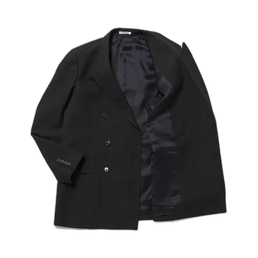Wool Cotton Linen Ox Double-Breasted Jacket