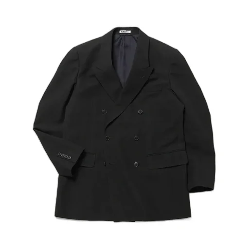 Wool Cotton Linen Ox Double-Breasted Jacket