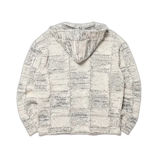 Structured Cotton Linen Panel Knit P/O Parka