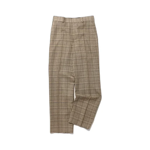 Silk Linen Nep Check Slacks