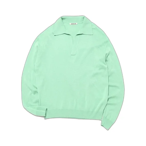 Super Fine Cashmere Silk Knit Skipper Polo