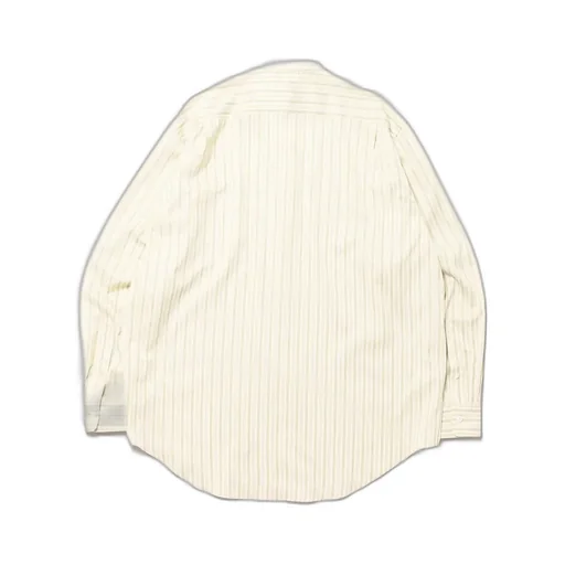Cotton Silk Stripe Stand Collar Shirt