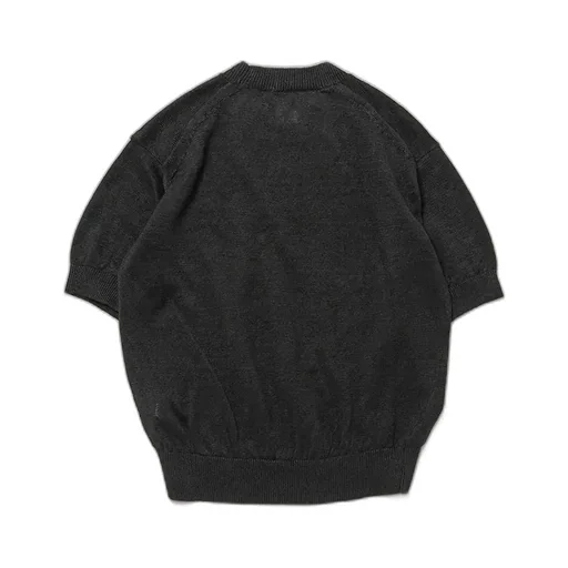 Washed High Count Linen Crew Neck Short Sleeve