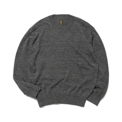 Men Washed High Count Linen Crew Neck
