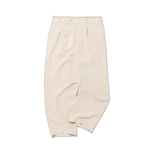 Ochiwata Linen Hopsack One Tuck Trousers