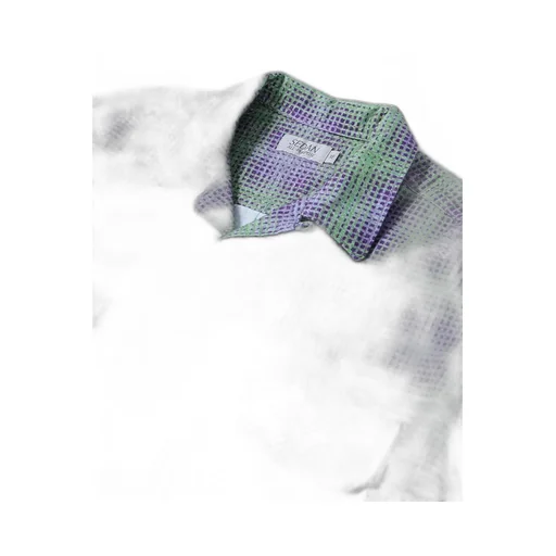 Printed Plaid Flannel Open Collar Shirt