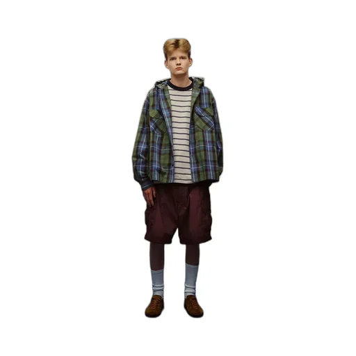 Plaid Hooded Shirt
