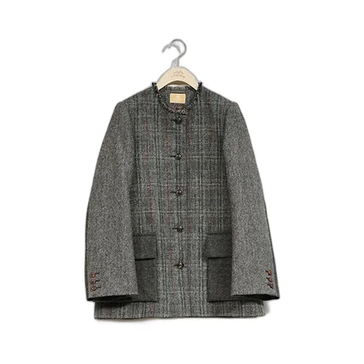 Collarless Jacket - British Tweed