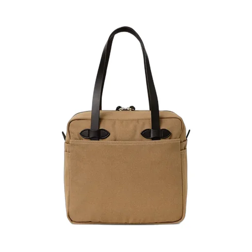 Rugged Twill Tote Bag With Zipper