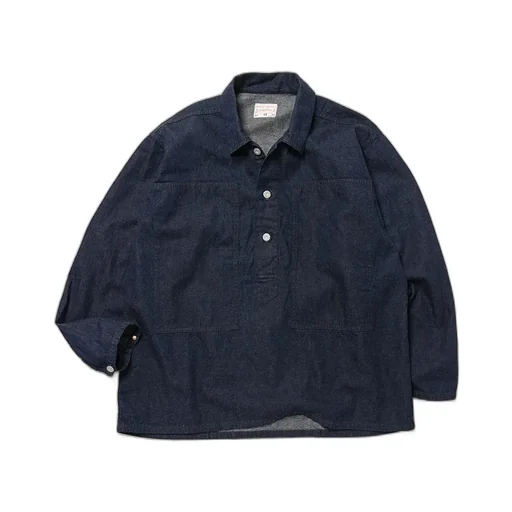 Army Pullover Shirt Cotton Linen Denim