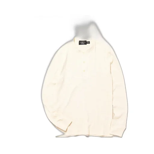 Waffle-Knit Henley Shirt