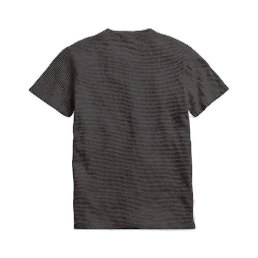 Waffle-Knit Short-Sleeve Henley Shirt