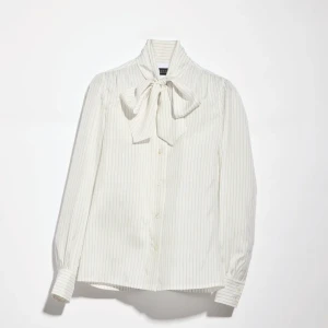 Gucci Pinstripe Silk Shirt With Bow