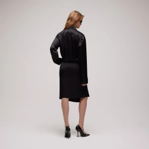 Silk Satin Shirt With Rouches