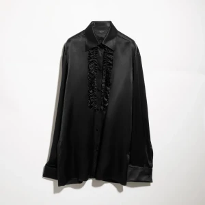 Silk Satin Shirt With Rouches