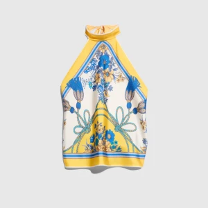 Printed Silk Twill Top