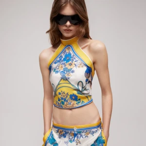Printed Silk Twill Top