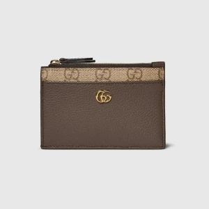 Bi-Color Gg Marmont Zip Key Pouch