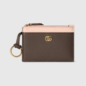 Bi-Color Gg Marmont Zip Key Pouch