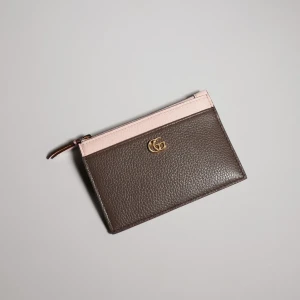 Bi-Color Gg Marmont Zip Key Pouch