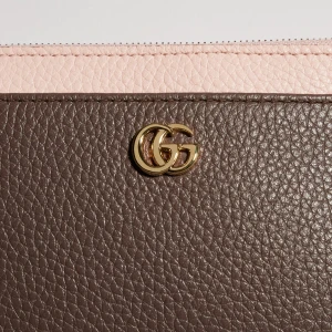 Bi-Color Gg Marmont Zip Key Pouch