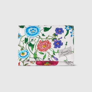 Flora-Motif Bi-Fold Card Case