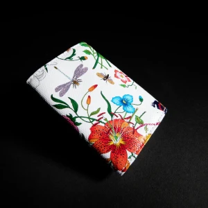 Flora-Motif Bi-Fold Card Case