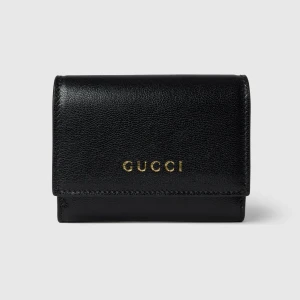 Bi-Fold Card Case With Gucci Lettering