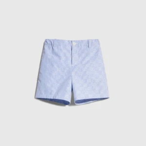 Children's Gg Striped Poplin Shorts